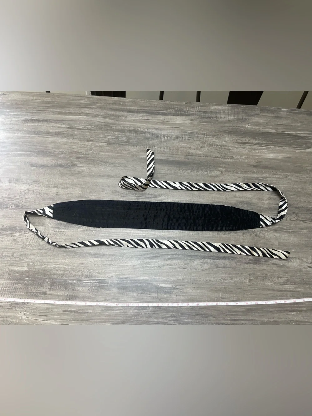 Zebra padded Black & White Headband /Belt / Scarf